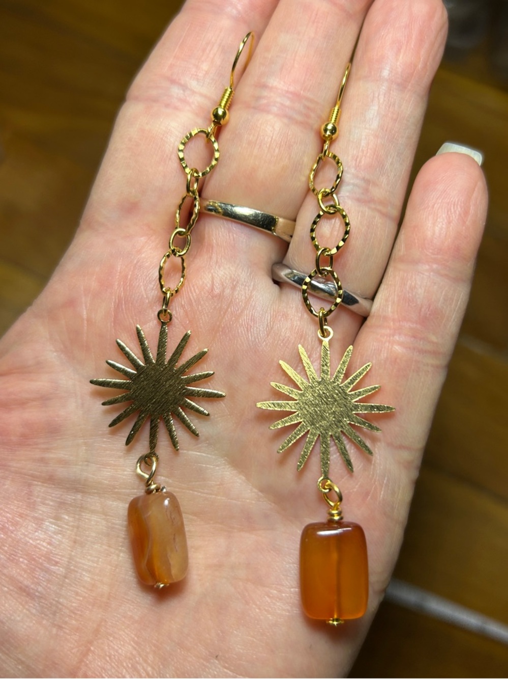 3/$25 Gold Sunburst Dangle Earrings